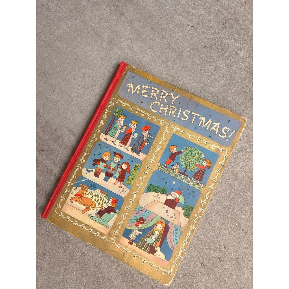Vintage 1943 Christmas Book Merry Christmas Pictorial Cover Children’s Book